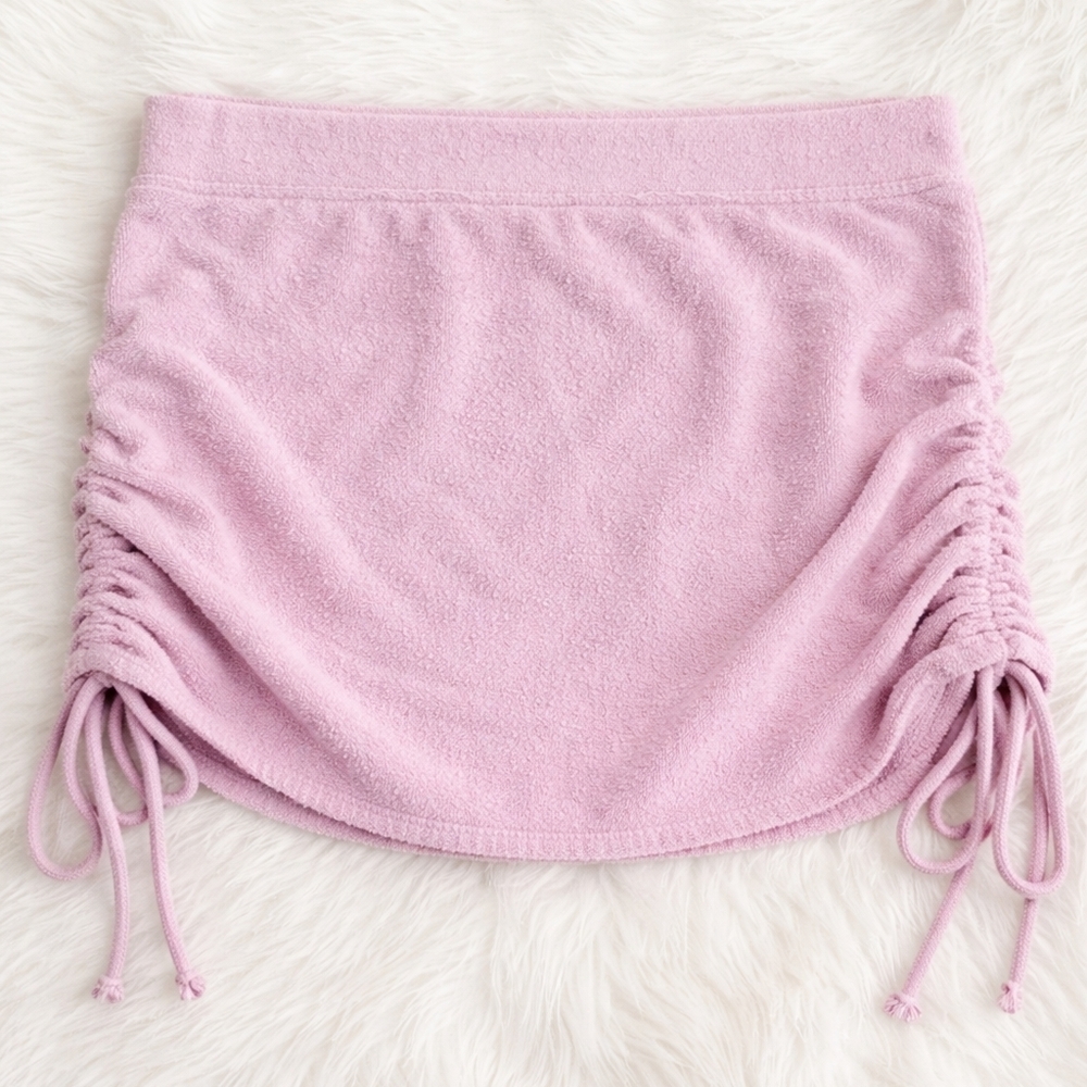 FP Beach Ruched Lavendar Mini Skirt Size Large